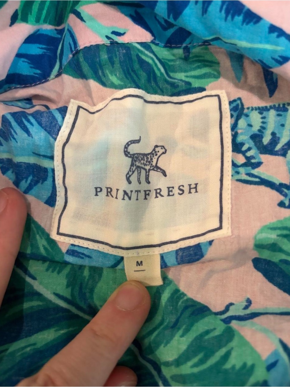 Printfresh Karma Chameleon Tropical Leaf Short Pajama Set, 100% cotton, M - Picture 5 of 6